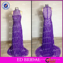 ED Bridal Sparkle Sheath High Collar See Through Back Heavy Beaded Long Evening Dresses